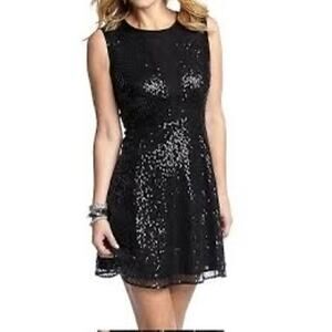 Cynthia Rowley Black Sequin Fit & Flare Party Dress size 4